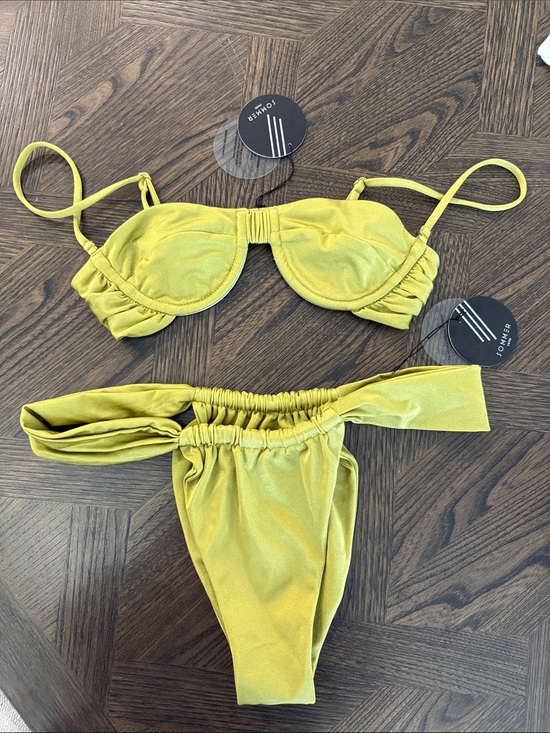 Sommer Swim Other - Sommer Swim NWT Lime-Green Ruched Two-Piece Bikini Set